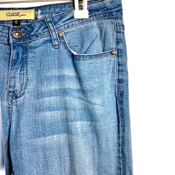 1990s Light Blue Wash Denim Jeans, Boot Cut/ Straight Leg Denim Pants,Blue Jeans - Picture 6 of 15